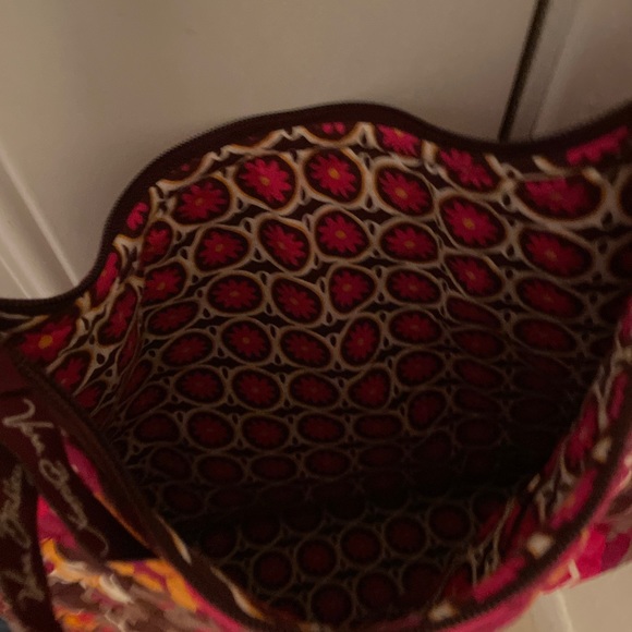Vera Bradley shoulder purse Lisa B zipper carnaby pink and orange floral - Picture 6 of 8